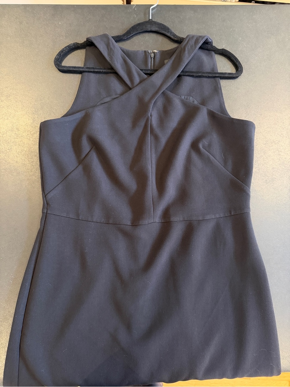Ann Taylor Black Strapless Cross-Front Sheath Dress